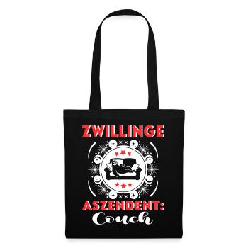 Sternzeichen Zwillinge Aszendent Couch  Birthday - Stoffbeutel - Schwarz - Vorne