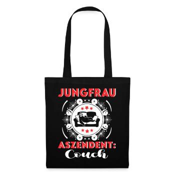 Sternzeichen Jungfrau Aszendent Couch Birthday - Stoffbeutel - Schwarz - Vorne