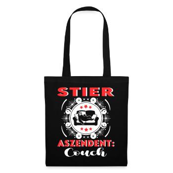 Sternzeichen Stier Aszendent Couch Happy Birthday - Stoffbeutel - Schwarz - Vorne