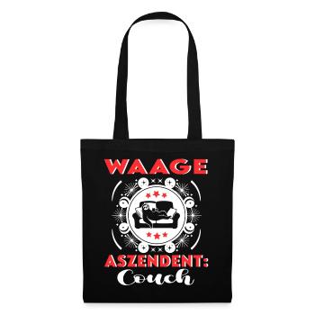 Sternzeichen Waage Aszendent Couch Happy Birthday - Stoffbeutel - Schwarz - Vorne