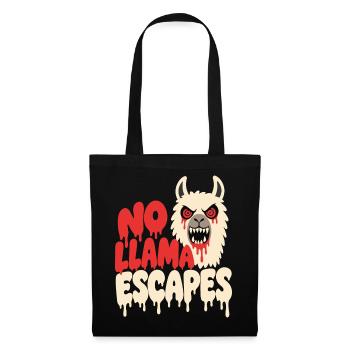 Horror-Lama – No Llama Escapes - Stoffbeutel - Schwarz - Vorne