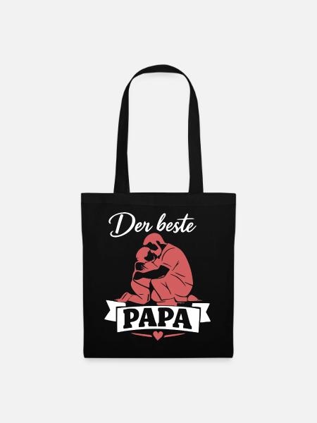 Der beste Papa Silhouette - Stoffbeutel - Schwarz