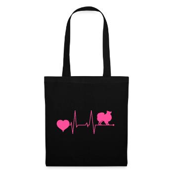 Japon Japonais Japonais Spitz Dog Mama Pink - Sac en tissu - noir - Devant