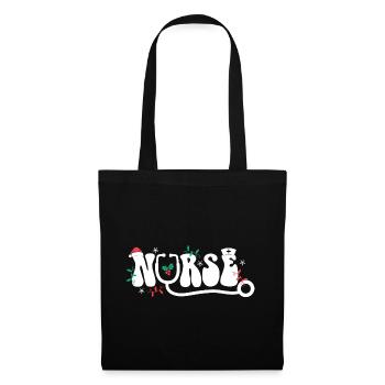 Nurse weihnachtsoutfit - Stoffbeutel - Schwarz - Vorne