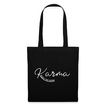 Karma regelt das schon - Stoffbeutel - Schwarz - Vorne