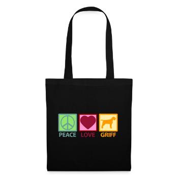 Griffon Korthals Pointing Hund Mama Mom Peace Love - Stoffbeutel - Schwarz - Vorne