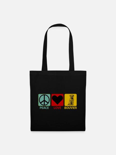 Bouvier des Flandres Flandre Chien de troupeau Paix - Sac en tissu - noir