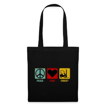 Conducteur de chariot élévateur à fourche Paix Amour Dire - Sac en tissu - noir - Devant