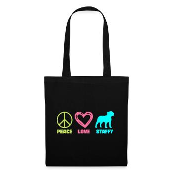 Staffordshire Bull Terrier Staffy Maman Paix Amour - Sac en tissu - noir - Devant