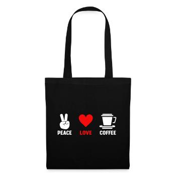 Peace Love Coffee - Tote Bag - black - Front