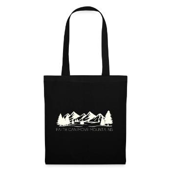 Faith can move Mountains - Christliches Geschenk - Stoffbeutel - Schwarz - Vorne