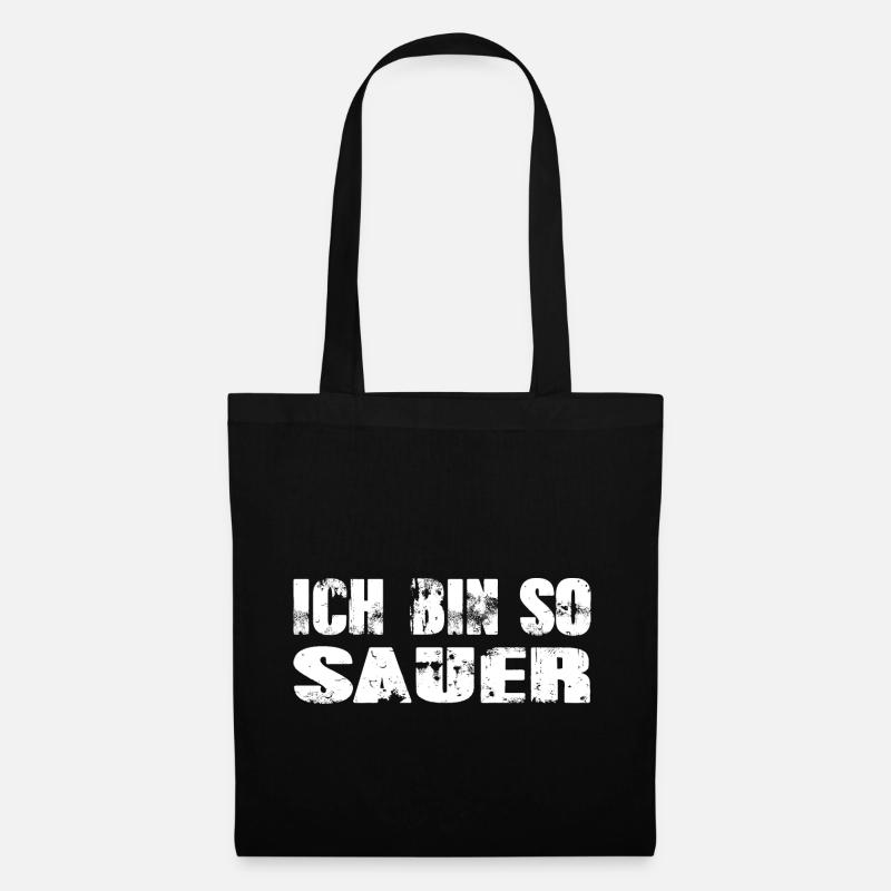 Ich bin so sauer - Stoffbeutel - Schwarz