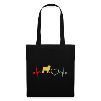 Chug Dog Heartbeat Vintage - Sac en tissu - noir - Devant