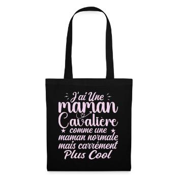 J'ai Une Maman Cavalière - Cadeau Maman Cavalière - Sac en tissu - noir - Devant
