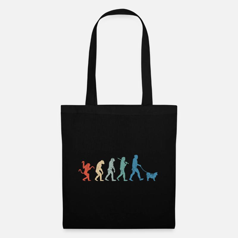 Islandhund Evolution Retro Vintage - Stoffbeutel - Schwarz