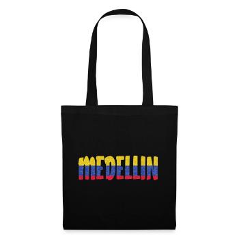 Medellin Kolumbien Flagge Pablo - Stoffbeutel - Schwarz - Vorne