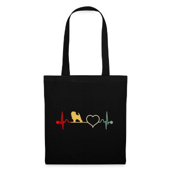 Monkey Pink Dog Heartbeat Retro - Tote Bag - black - Front