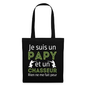 Je suis un papy chasseur cadeau de chasse - Sac en tissu - noir - Devant