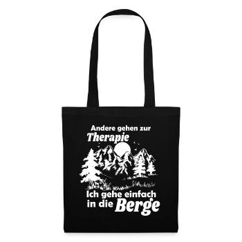 Andere gehen zur Therapie ich geh Wandern Geschenk - Stoffbeutel - Schwarz - Vorne