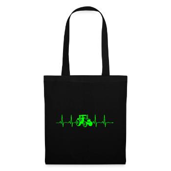 EKG HERZSCHLAG HEARTBEAT TRAKTOR BAUER LANDWIRT - Stoffbeutel - Schwarz - Vorne