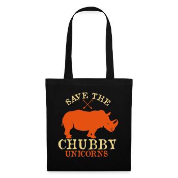 Save the Chubby Unicorns - Stoffbeutel - Schwarz - Vorne
