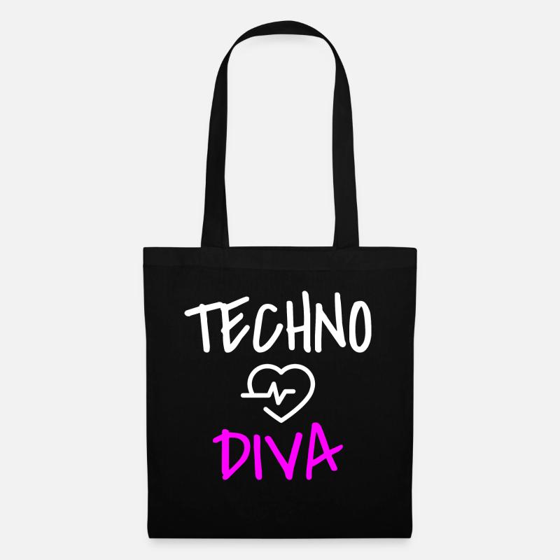 Techno Love Techno Passion - Sac en tissu - noir