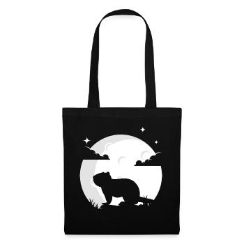 Castor lune castor cadeau animal de compagnie - Sac en tissu - noir - Devant