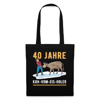 40 Jahre Dienstjubiläum Firmenjubiläum Kuh Vom Eis - Stoffbeutel - Schwarz - Vorne