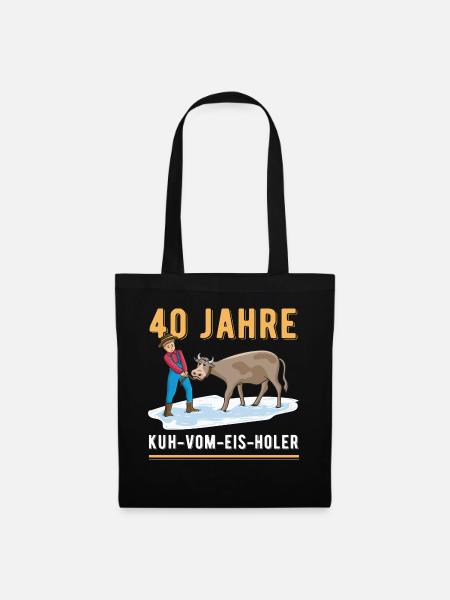 40 Jahre Dienstjubiläum Firmenjubiläum Kuh Vom Eis - Stoffbeutel - Schwarz