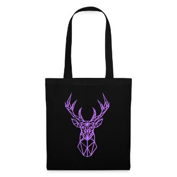 Neon Deer Head Antler Pink - Tote Bag - black - Front