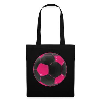Fußball Pink Schwarz Fußbälle Sticker - Stoffbeutel - Schwarz - Vorne