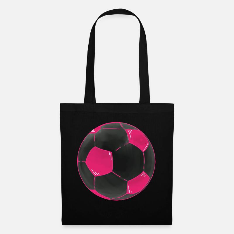 Fußball Pink Schwarz Fußbälle Sticker - Stoffbeutel - Schwarz