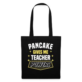 Pancake Gives Me Teacher Powers Funny Professor - Tote Bag - black - Front