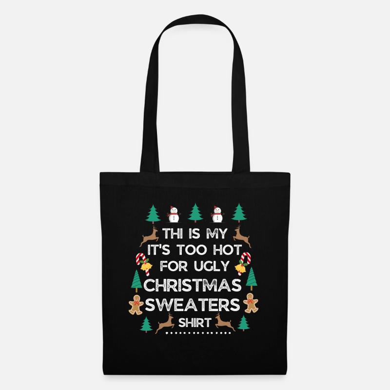 Weihnachtspullover - Stoffbeutel - Schwarz