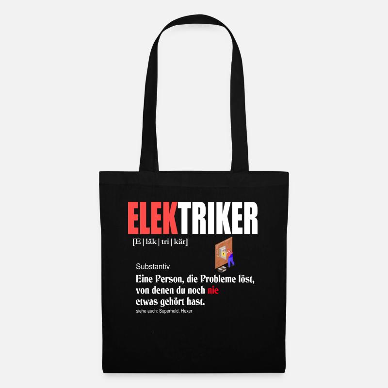 Elektriker Definition - Stoffbeutel - Schwarz