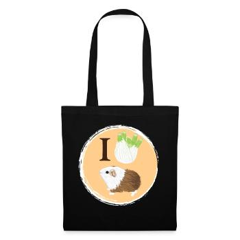 Design mit einem Glatthaar-Meerschweinchen 5 - Stoffbeutel - Schwarz - Vorne
