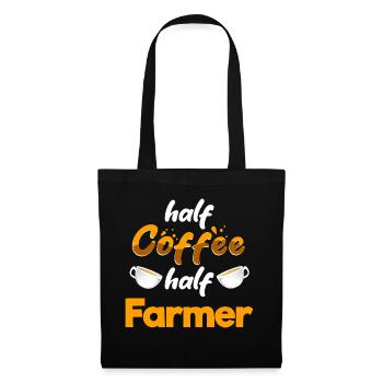 Half Coffee Half Farmer Funny Farming Humor Farm - Tote Bag - black - Front