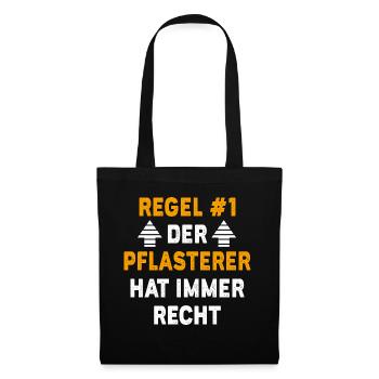 Pflasterer Geschenk Geburtstag Spruch - Stoffbeutel - Schwarz - Vorne