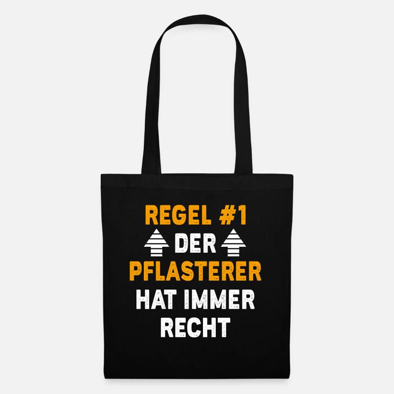 Pflasterer Geschenk Geburtstag Spruch - Stoffbeutel - Schwarz