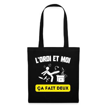 l'ordi et moi - Sac en tissu - noir - Devant