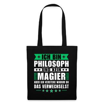 Ich bin Philosoph und kein Magier - Stoffbeutel - Schwarz - Vorne