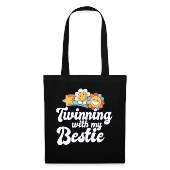 Jumelage de l’équipe des meilleurs amis avec mon meilleur jumeau - Sac en tissu - noir - Devant