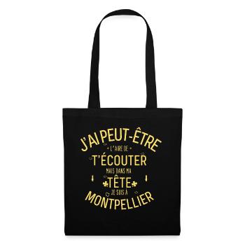 Dans ma Tête je suis à Montpellier - Sac en tissu - noir - Devant