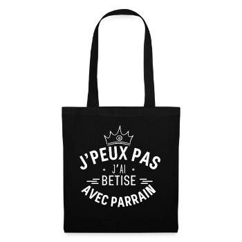 J peux pas j ai Betise avc parrain - Sac en tissu - noir - Devant