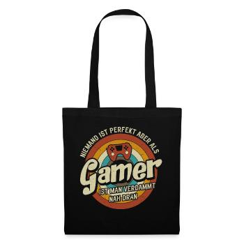 Joueur Personne n’est parfait qu’en tant que joueur - Sac en tissu - noir - Devant