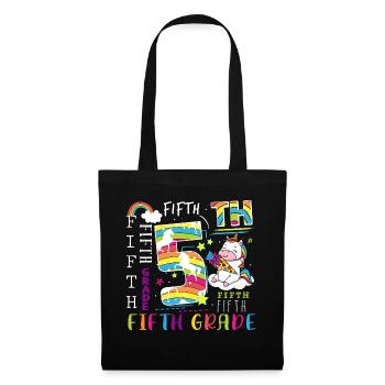 5th Grade Unicorn Schoolchild - Tote Bag - black - Front