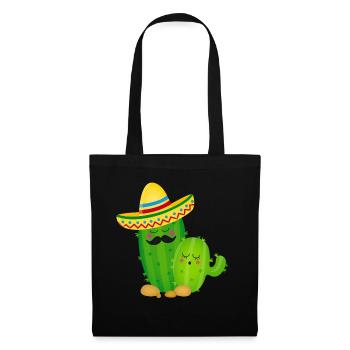 Cactus-Mexiko Shirt - Stoffbeutel - Schwarz - Vorne