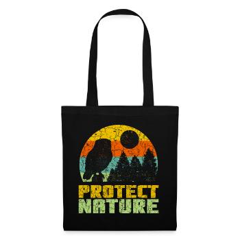 Protect Nature conservation retro shirt - Tote Bag - black - Front