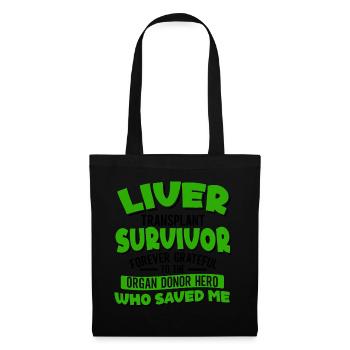 Lebertransplantation Organspender Organspende - Stoffbeutel - Schwarz - Vorne