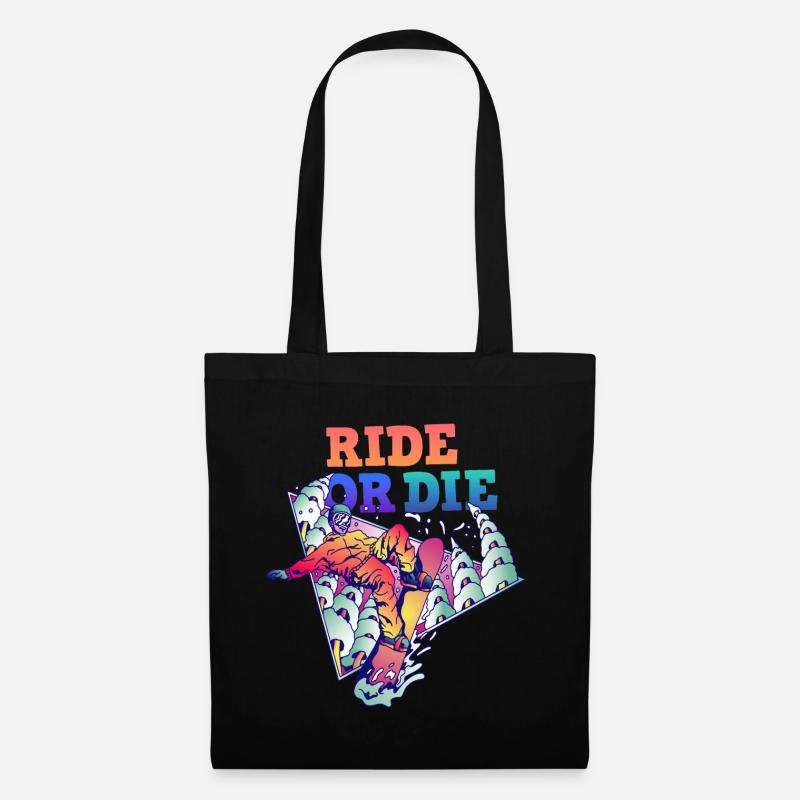 Snowboarder Ride or Die - Stoffbeutel - Schwarz